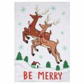 Tarifa 18 x 25 in. Be Merry Reindeer Kitchen Towel, 4PK TA3691230